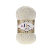 Alize Νήμα Πλεξίματος Diva 62 - Cream