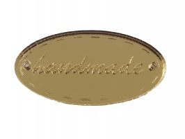 Ταμπελάκι Handmade καθρέφτης οβάλ 2,5cm Χρυσό