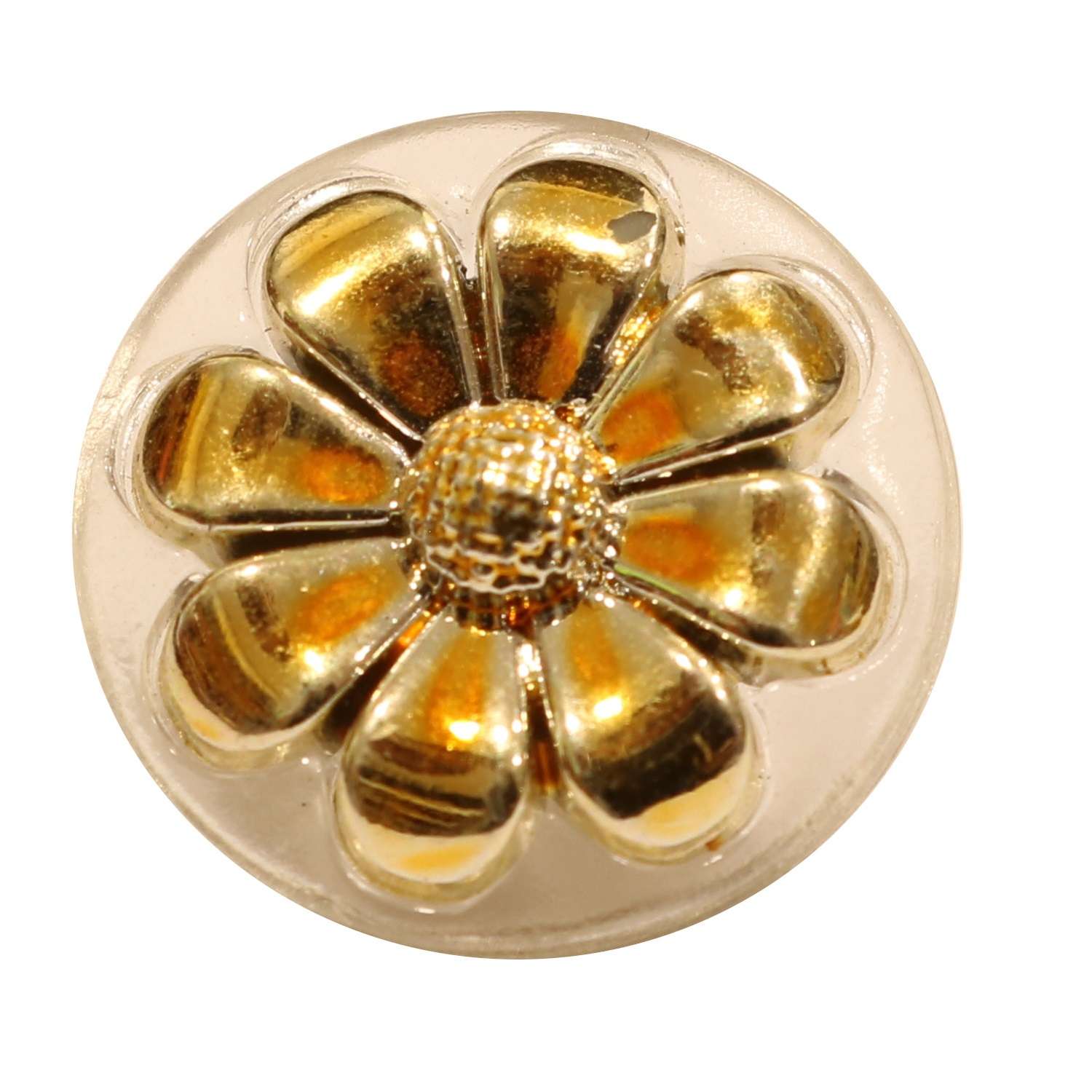 Κουμπιά ConeFlower Διαφανές με Χρώμα 15mm 03BTNC - Gold