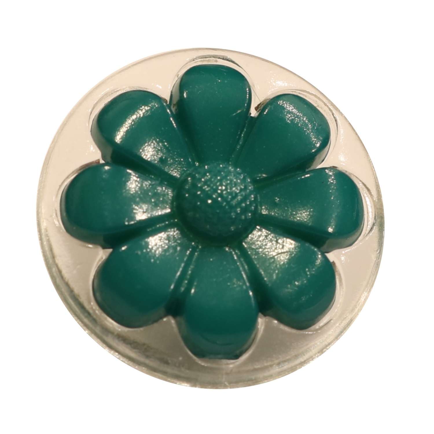 Κουμπιά ConeFlower Διαφανές με Χρώμα 15mm 07ΒΤΝF - Teal