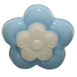Διάφορα Παιδικά Κουμπά Part 1 10BTNDP - Άσπρο Γαλάζιο Λουλούδι