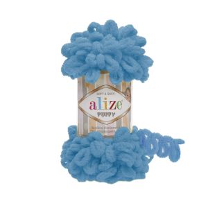 Alize Puffy Knitting Yarn 16 - Ocean blue