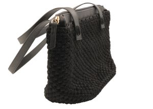 Πλεκτή Τσάντα Ώμου Crochet Daily Bag Μαύρο
