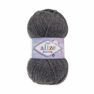 Alize Knitting Yarn Sekerim Bebe 196 - Gray Melange