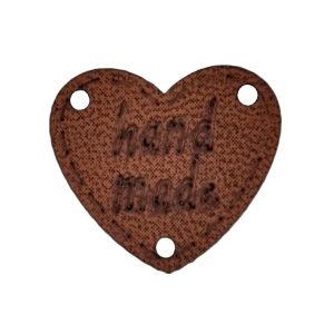 Διακοσμητικό Ταμπελάκι Τσάντας Handmade Δερματίνη Heart - 23mm