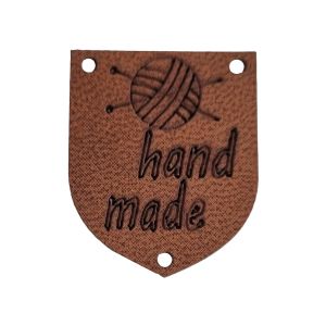 Διακοσμητικό Ταμπελάκι Τσάντας Handmade Δερματίνη Shield - 20mm