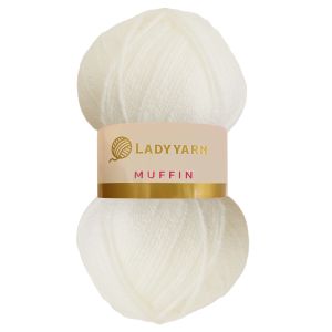Lady Yarn Νήμα Πλεξίματος Muffin AHB016 - White